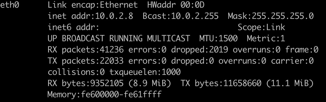 ifconfig output